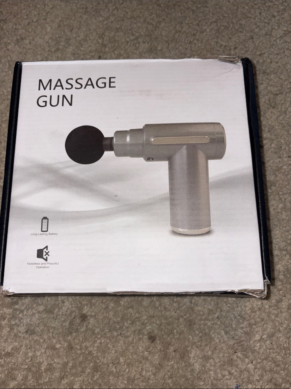 Silver Handheld Massage Gun Percussion Massager